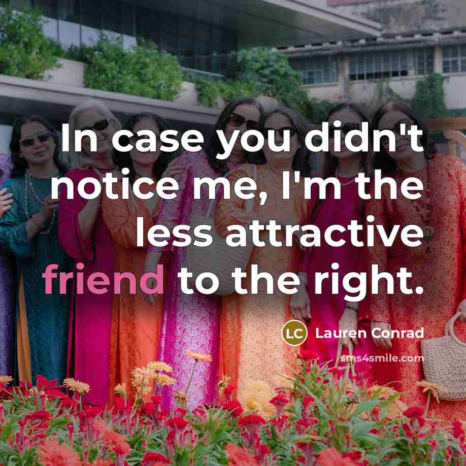 “In case you didn't notice me, I'm the less attractive…” quote by Lauren Conrad