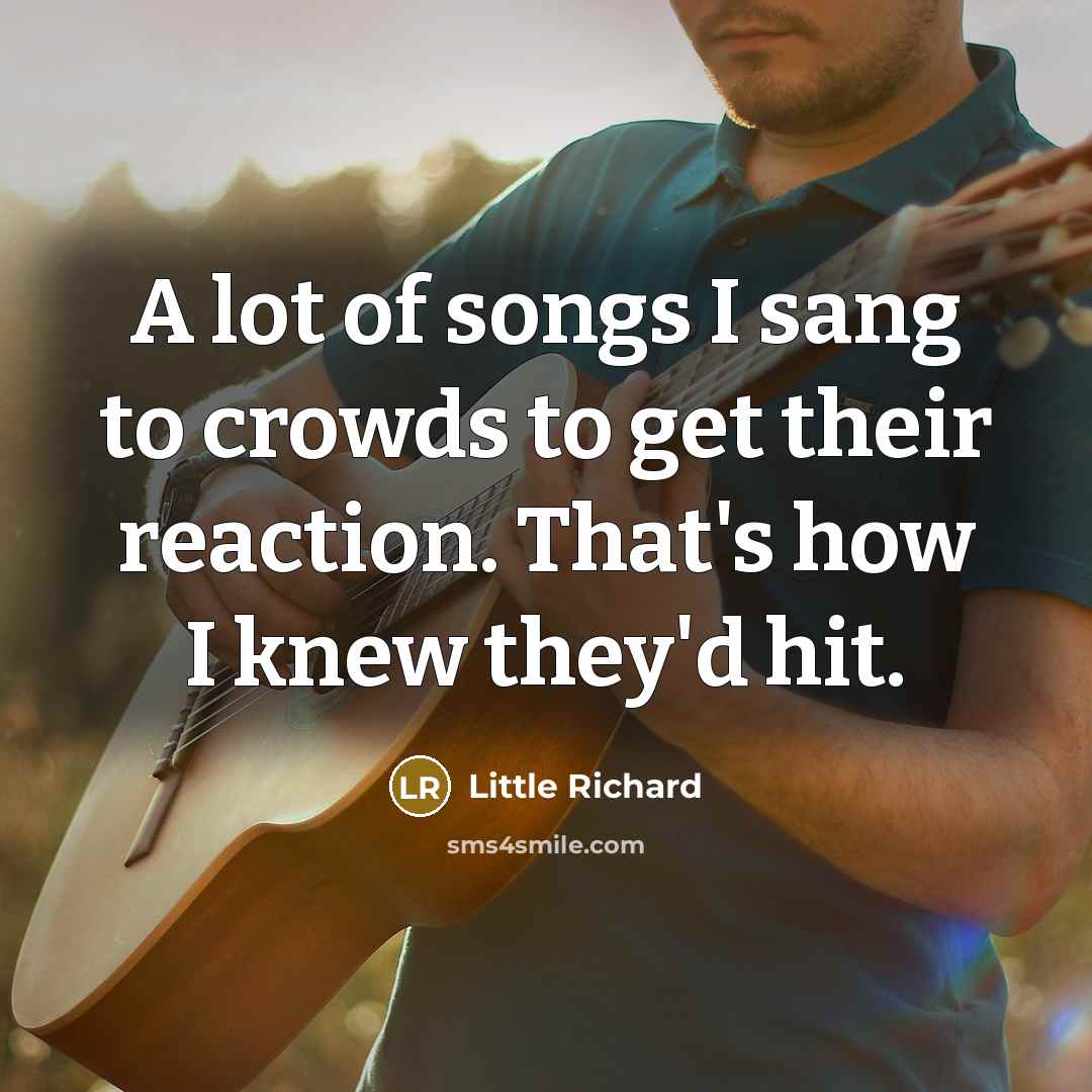 “A lot of songs I sang to crowds to get…” quote by Little Richard