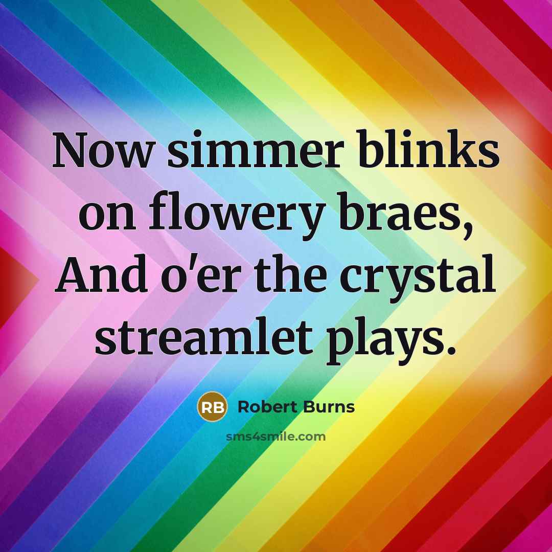 “Now simmer blinks on flowery braes, And o'er the crystal…” quote by Robert Burns
