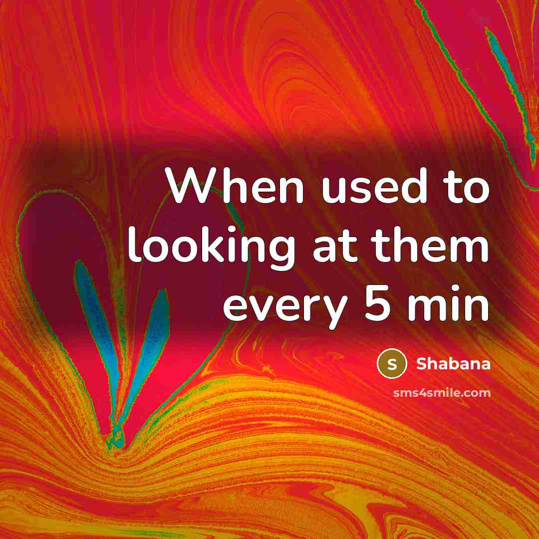 “When used to looking at them every 5 min…” quote by Shabana