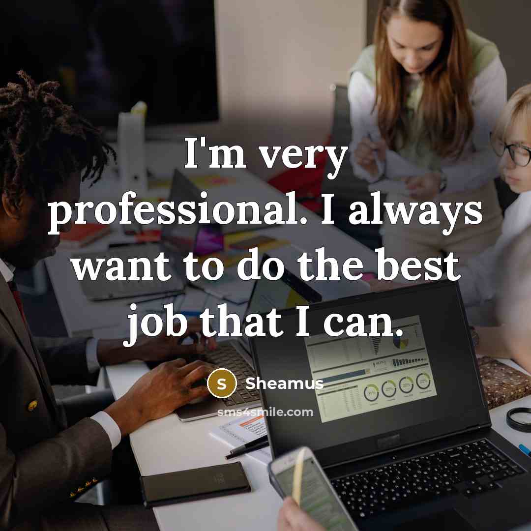 “I'm very professional. I always want to do the best…” quote by Sheamus