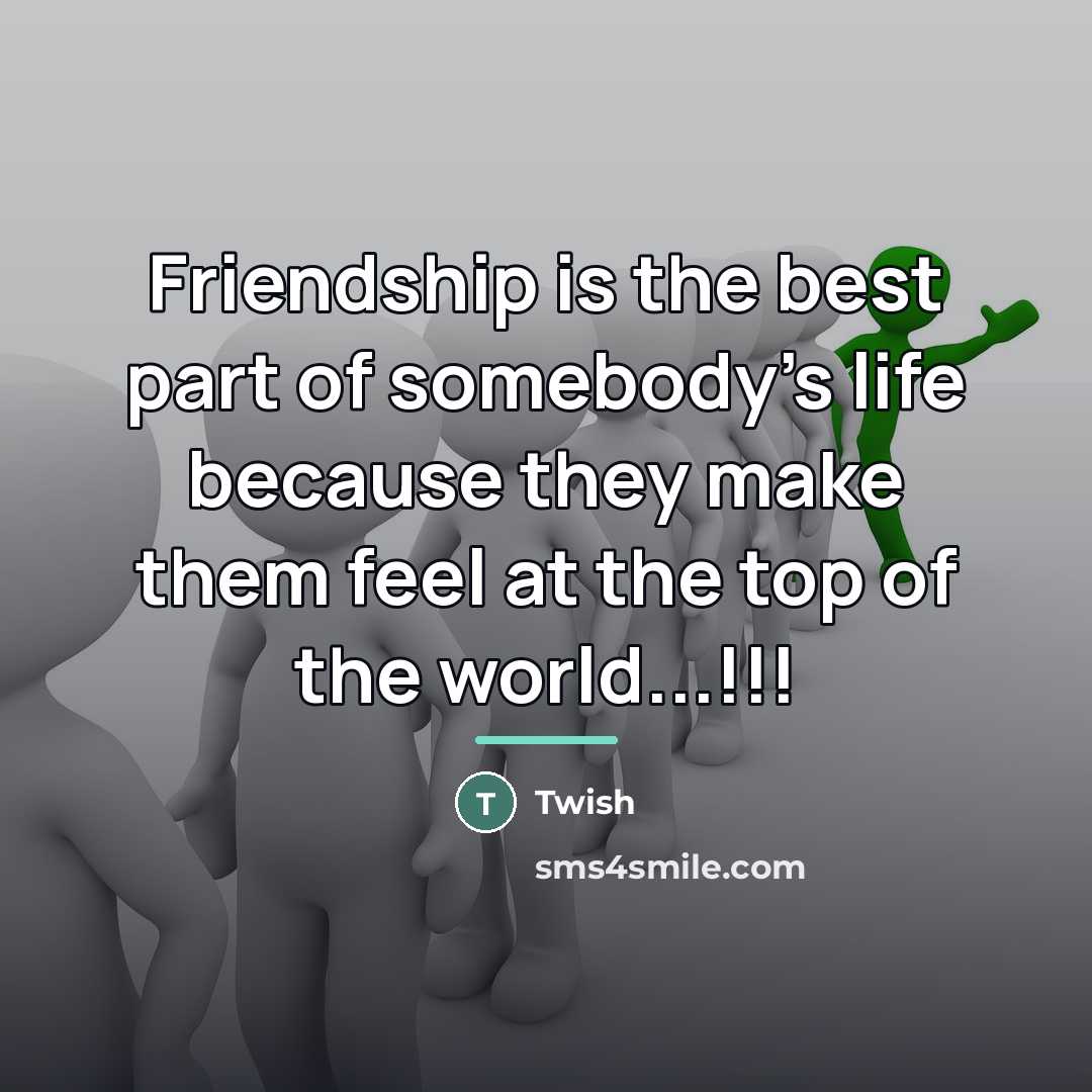“Friendship is the best part of somebody's life because they…” quote by Twish