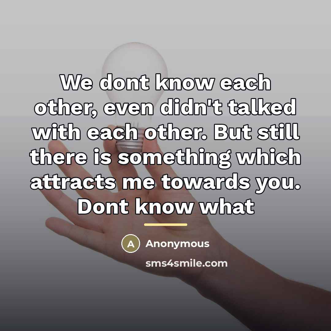 “We dont know each other, even didn't talked with each…” quote by Anonymous