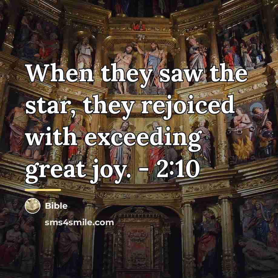 “When they saw the star, they rejoiced with exceeding great…” quote by Bible