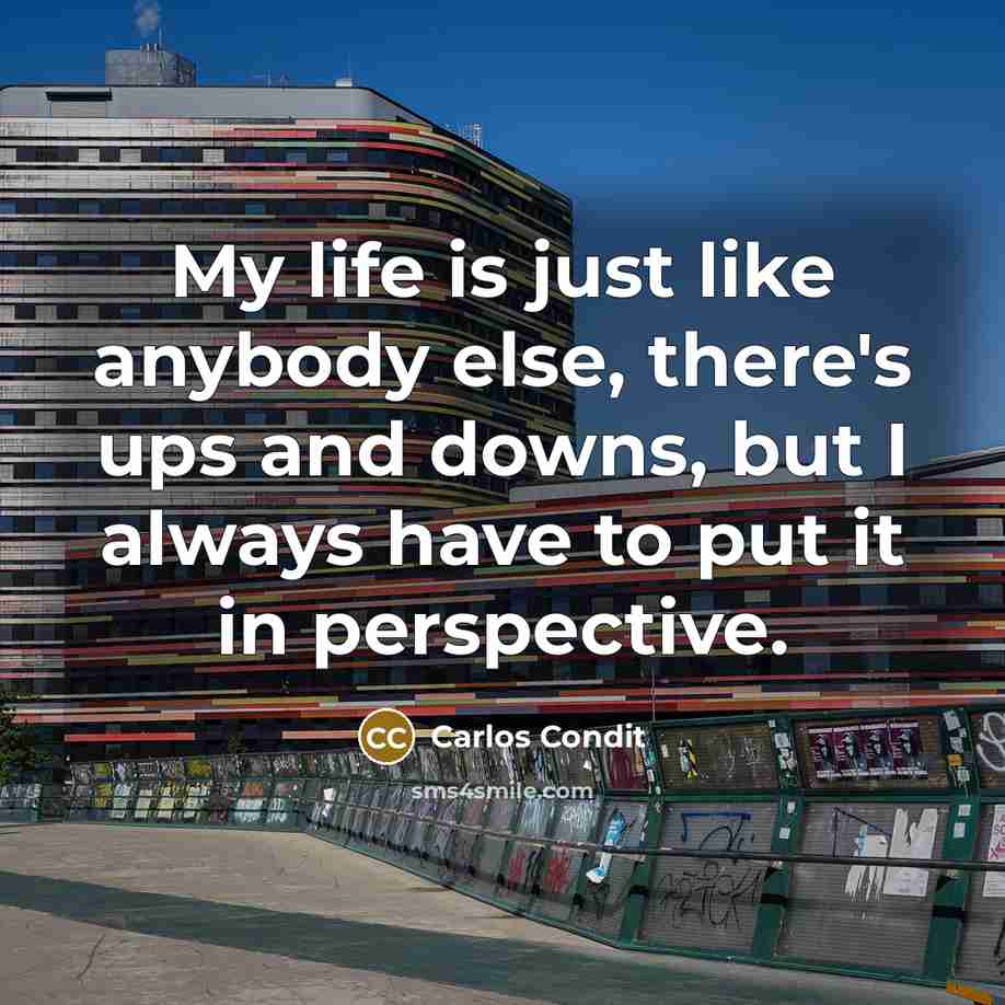 “My life is just like anybody else, there's ups and…” quote by Carlos Condit