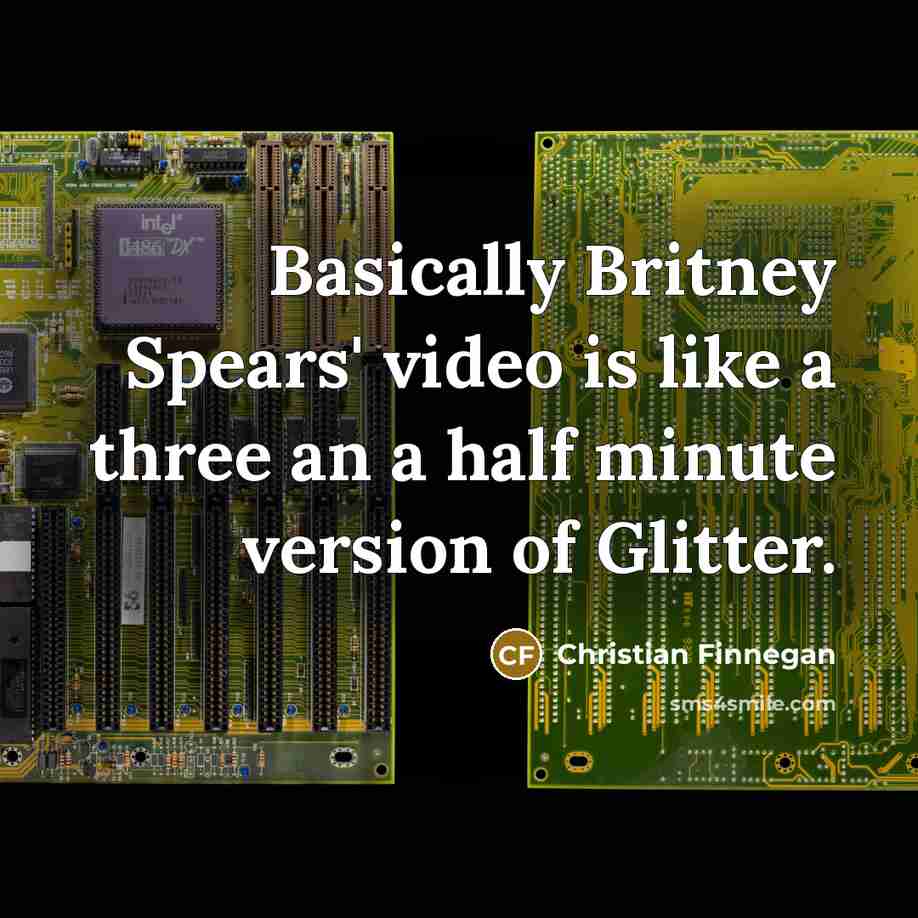 “Basically Britney Spears' video is like a three an a…” quote by Christian Finnegan