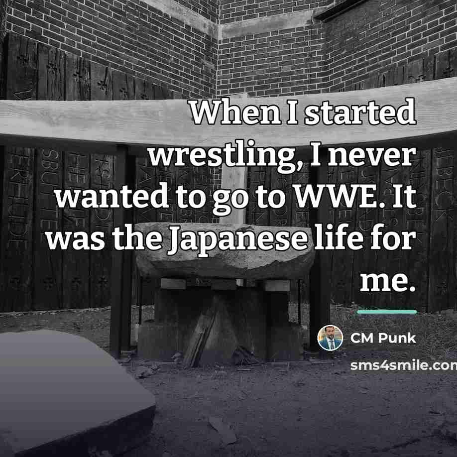 “When I started wrestling, I never wanted to go to…” quote by CM Punk