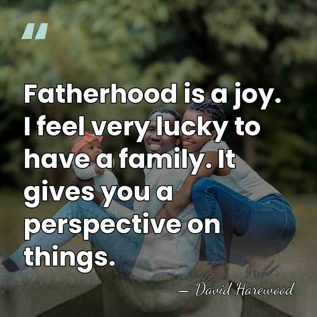 Fatherhood is a joy. I feel very lucky to have a family.&hellip; - David Harewood