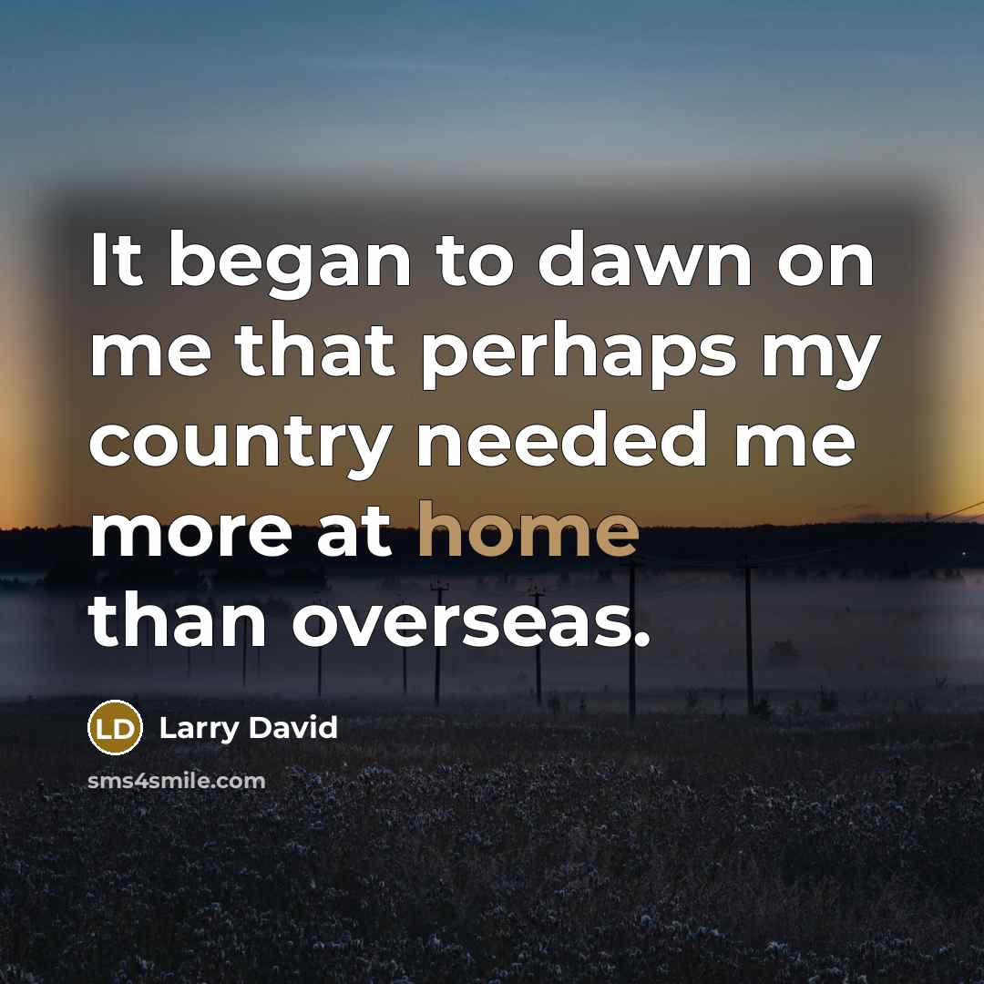 “It began to dawn on me that perhaps my country…” quote by Larry David