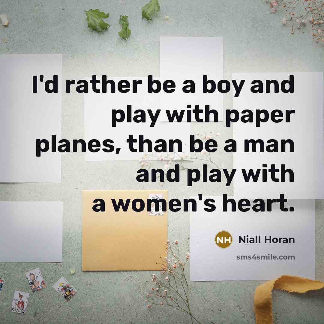 “I'd rather be a boy and play with paper planes,…” quote by Niall Horan