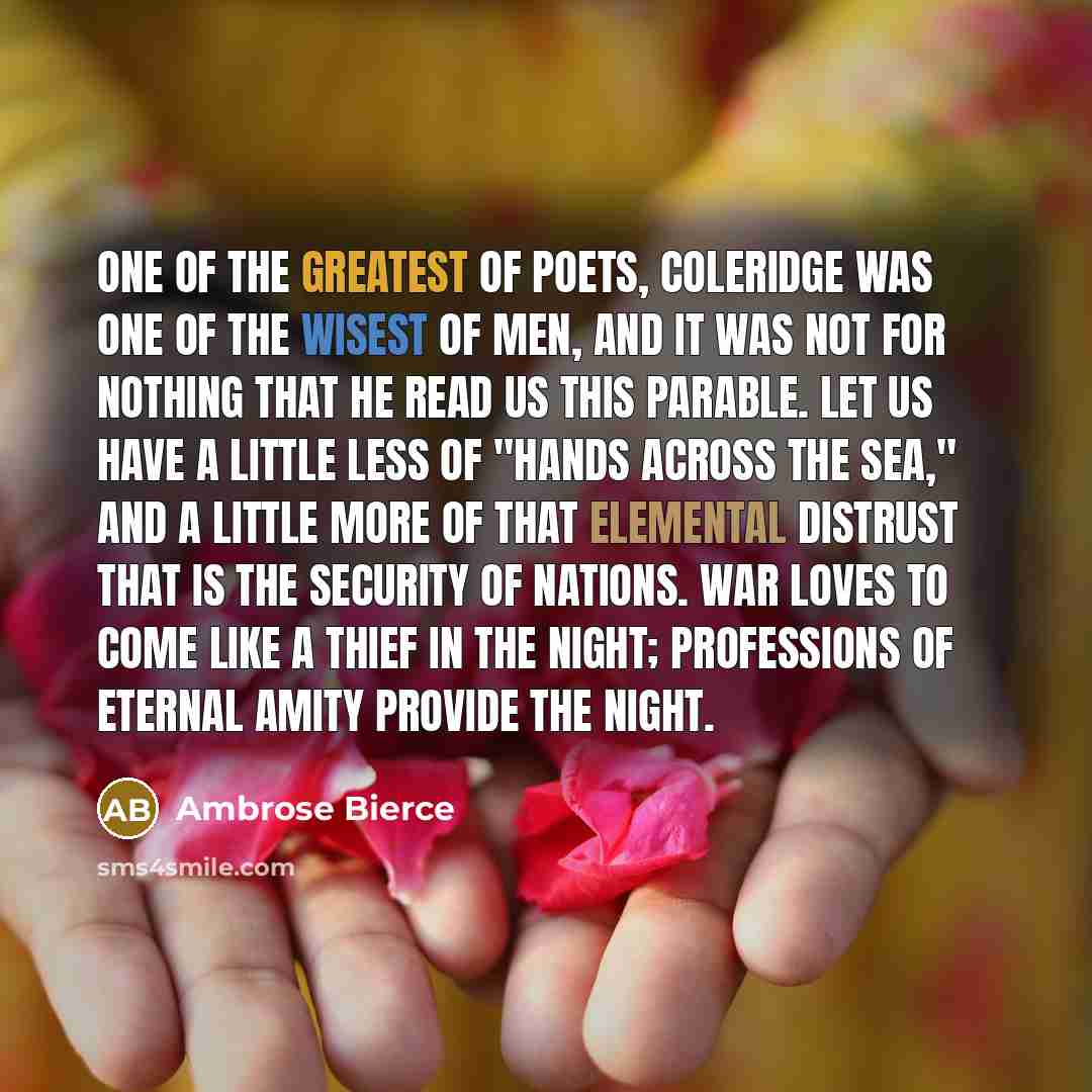 “One of the greatest of poets, Coleridge was one of…” quote by Ambrose Bierce