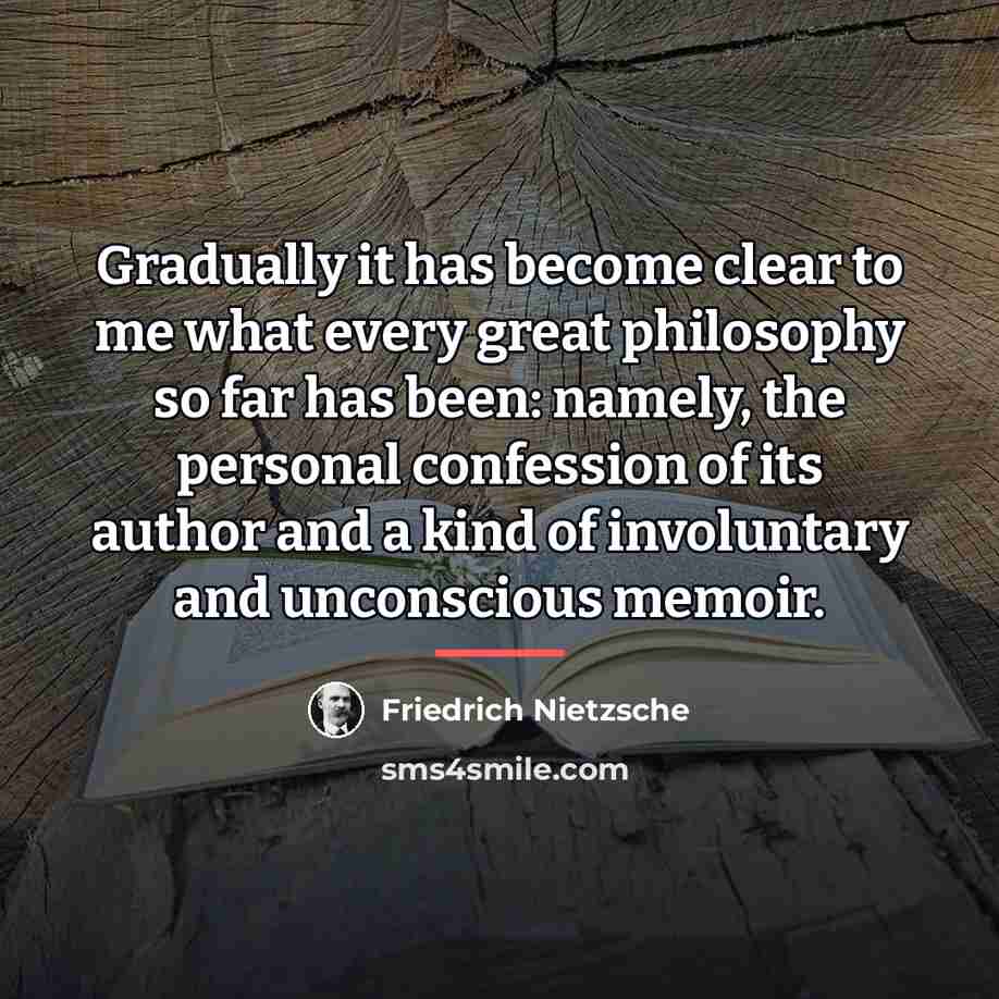 “Gradually it has become clear to me what every great…” quote by Friedrich Nietzsche