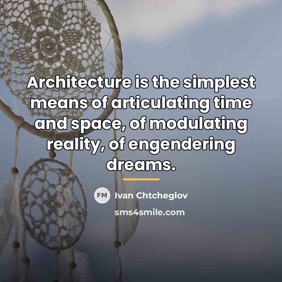 “Architecture is the simplest means of articulating time and space,…” quote by Ivan Chtcheglov
