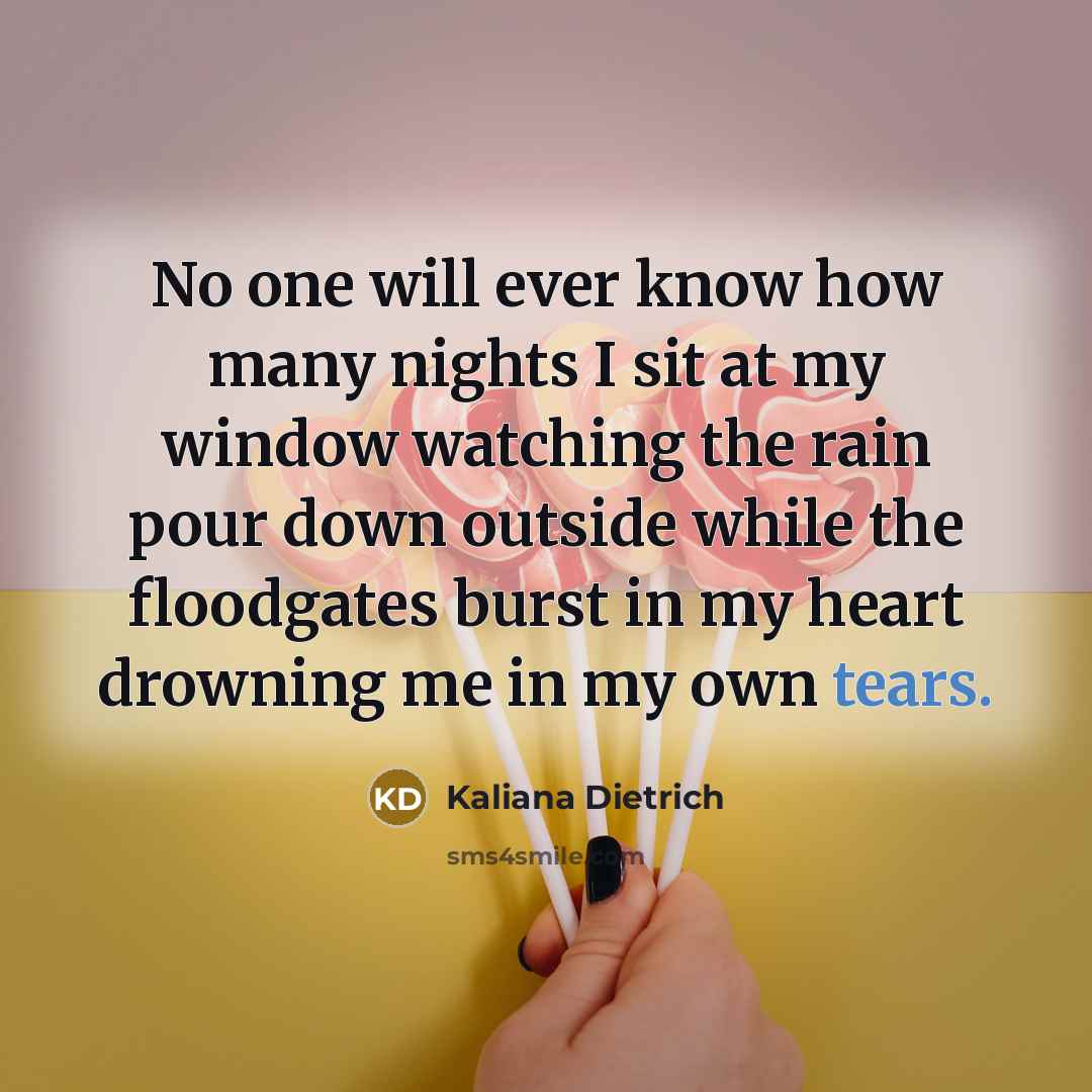 “No one will ever know how many nights I sit…” quote by Kaliana Dietrich