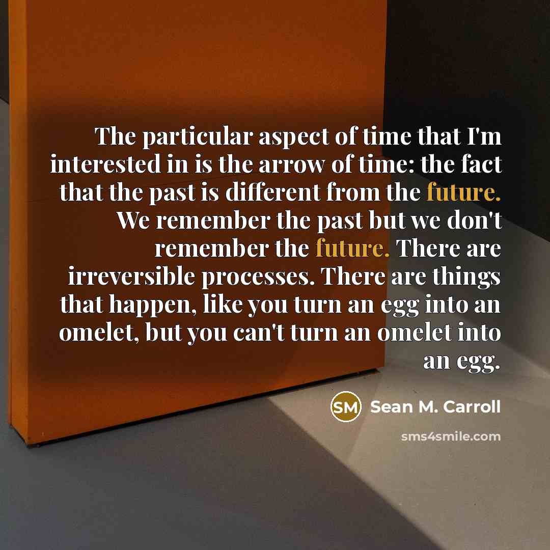 “The particular aspect of time that I'm interested in is…” quote by Sean M. Carroll