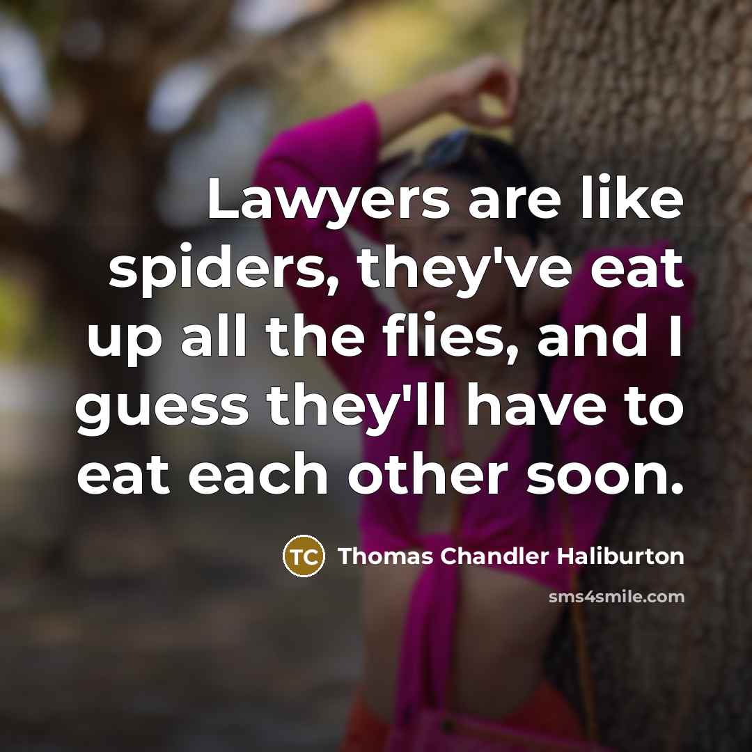 “Lawyers are like spiders, they've eat up all the flies,…” quote by Thomas Chandler Haliburton