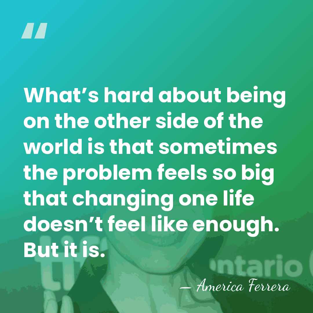 What’s hard about being on the other side of the world is&hellip; - America Ferrera