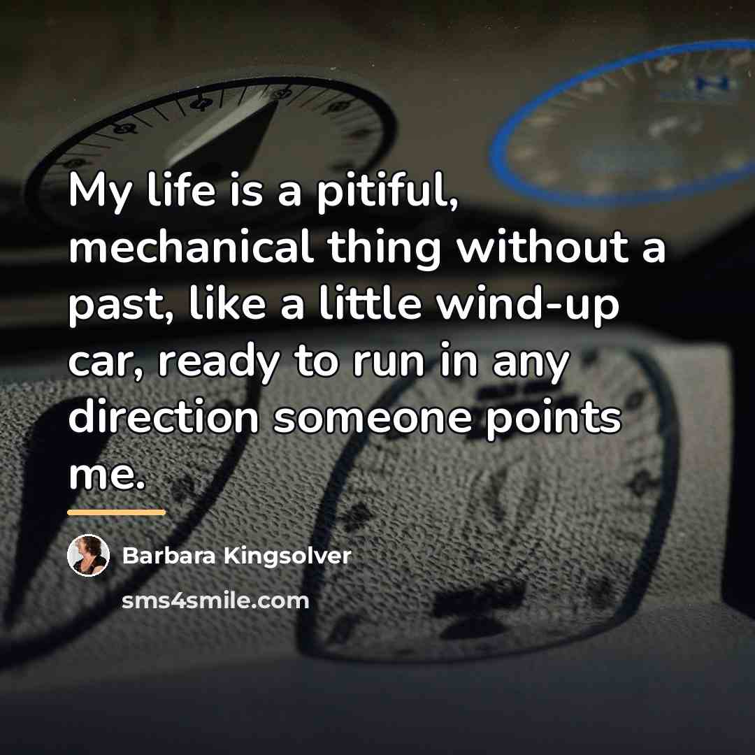 “My life is a pitiful, mechanical thing without a past,…” quote by Barbara Kingsolver