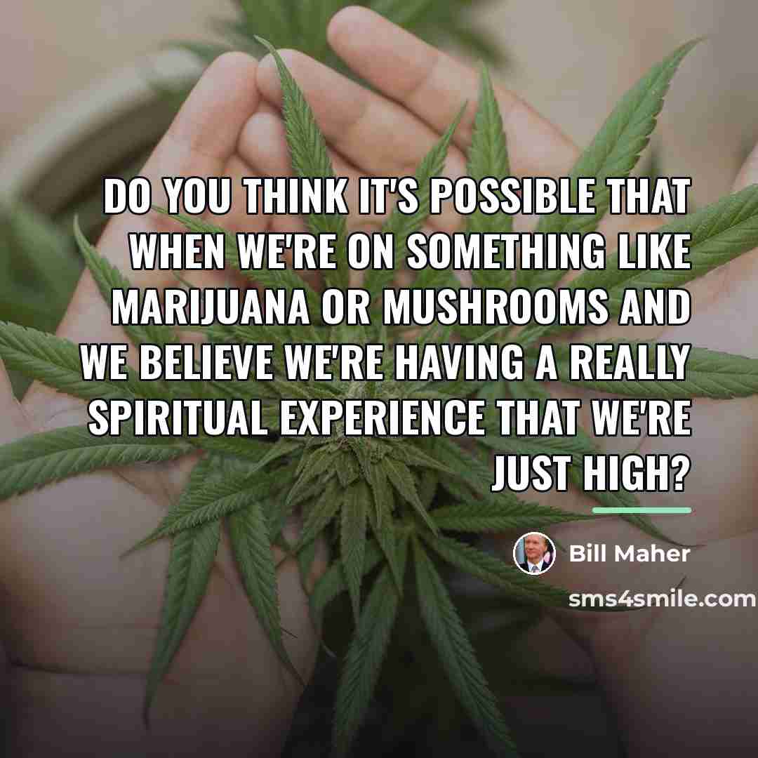 “Do you think it's possible that when we're on something…” quote by Bill Maher