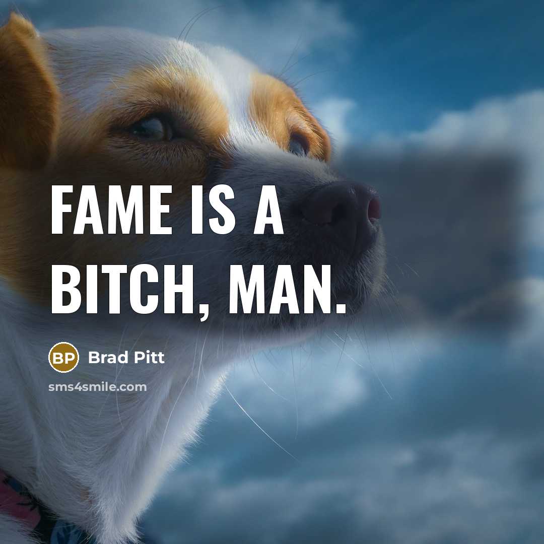 “Fame is a bitch, man.…” quote by Brad Pitt