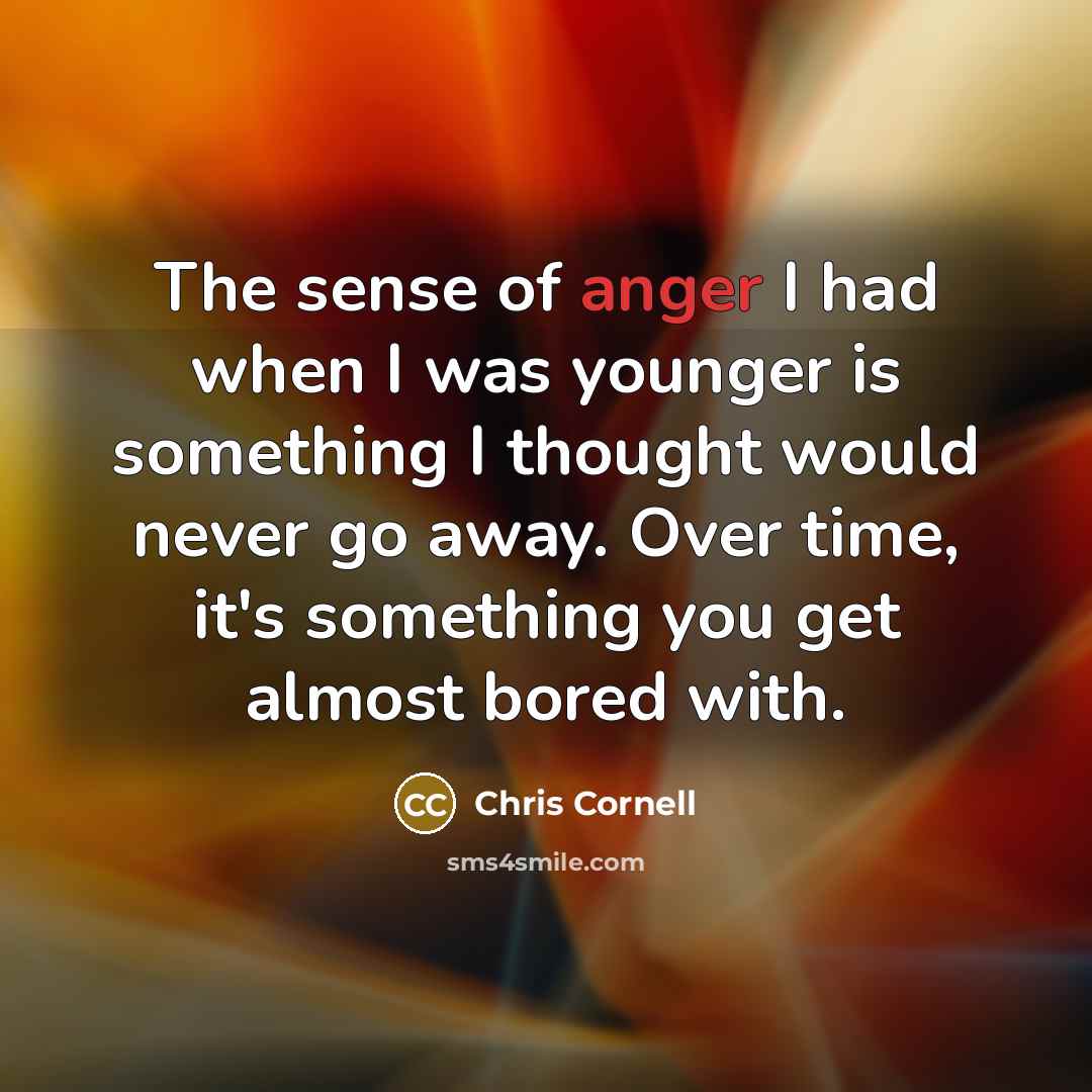 “The sense of anger I had when I was younger…” quote by Chris Cornell
