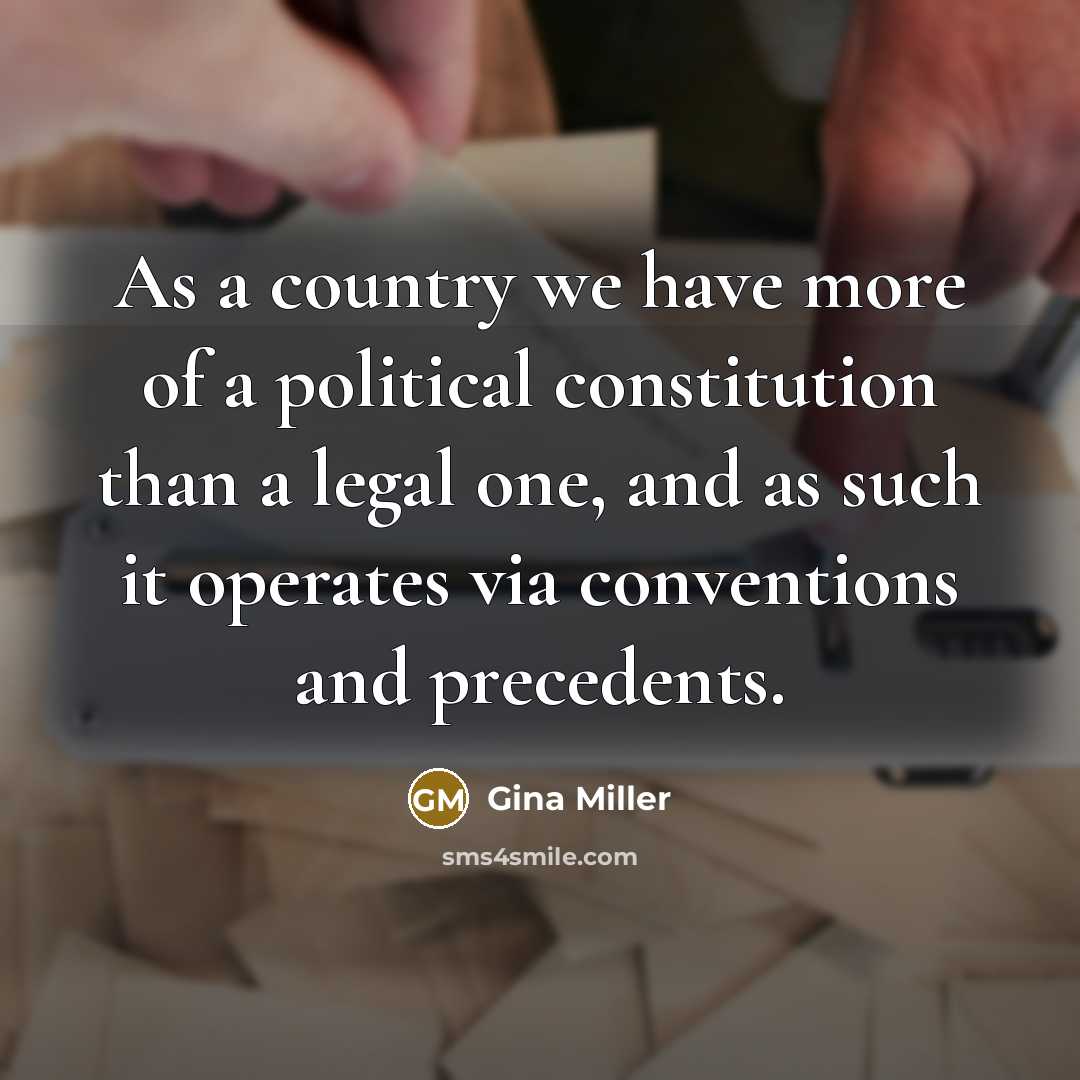 “As a country we have more of a political constitution…” quote by Gina Miller