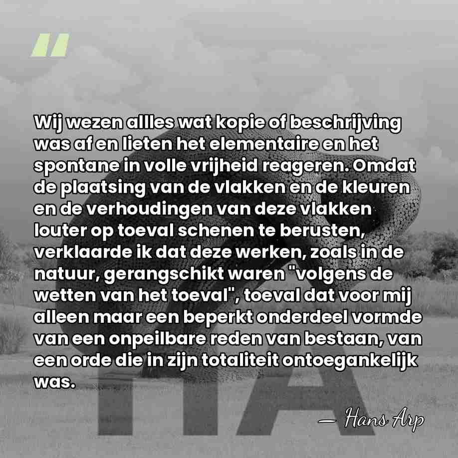 Wij wezen allles wat kopie of beschrijving was af en lieten het&hellip; - Hans Arp
