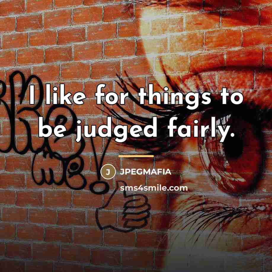 “I like for things to be judged fairly.…” quote by JPEGMAFIA