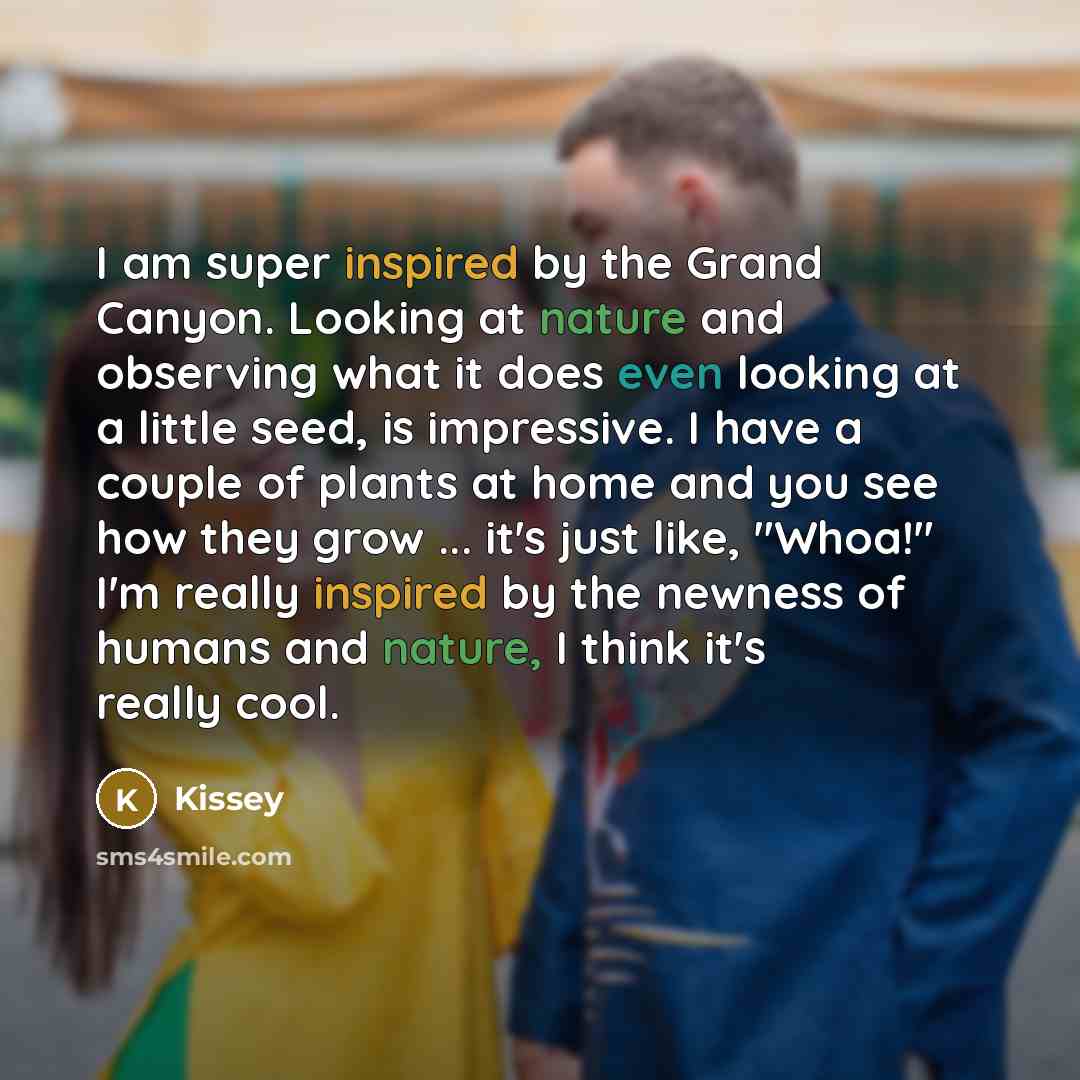 “I am super inspired by the Grand Canyon. Looking at…” quote by Kissey