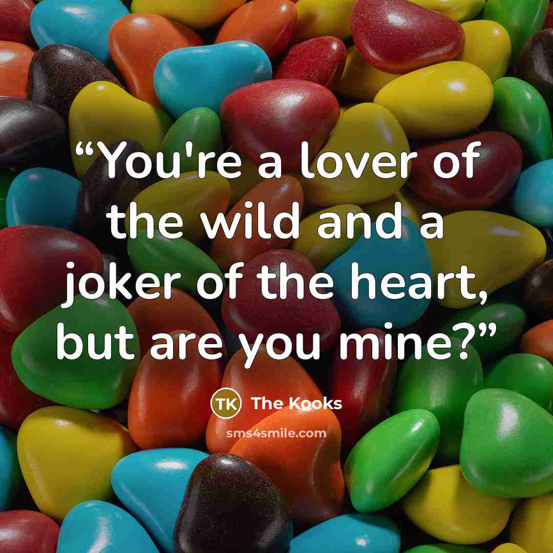“You're a lover of the wild and a joker of the heart, but are you mine?” quote by The Kooks