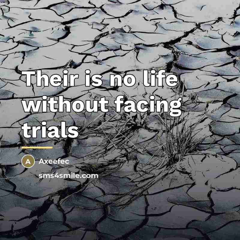 “Their is no life without facing trials…” quote by Axeefec
