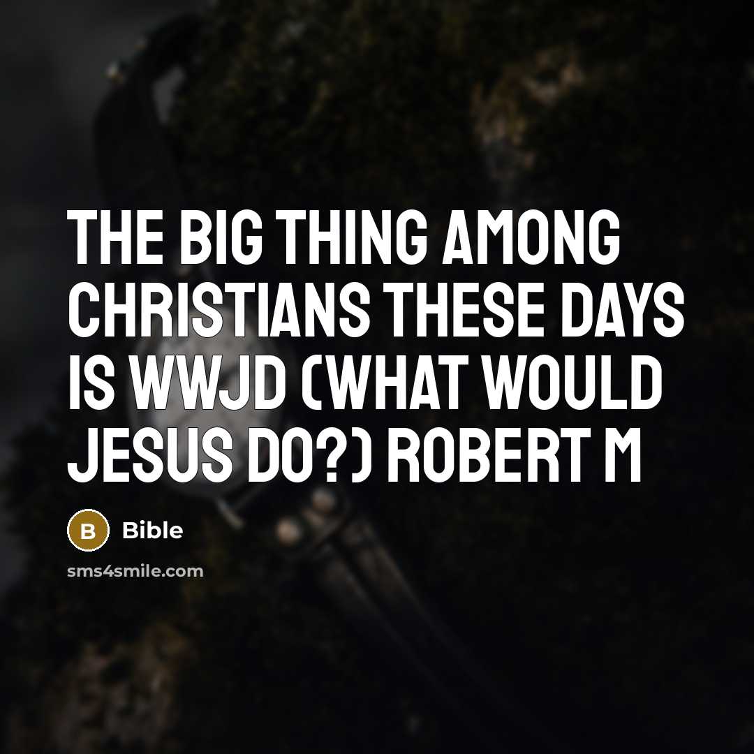 “The big thing among Christians these days is WWJD (What…” quote by Bible