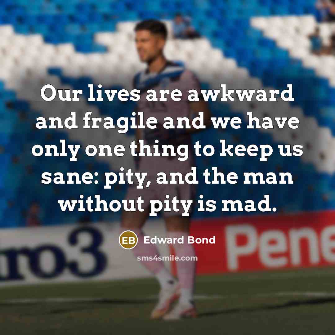 “Our lives are awkward and fragile and we have only…” quote by Edward Bond