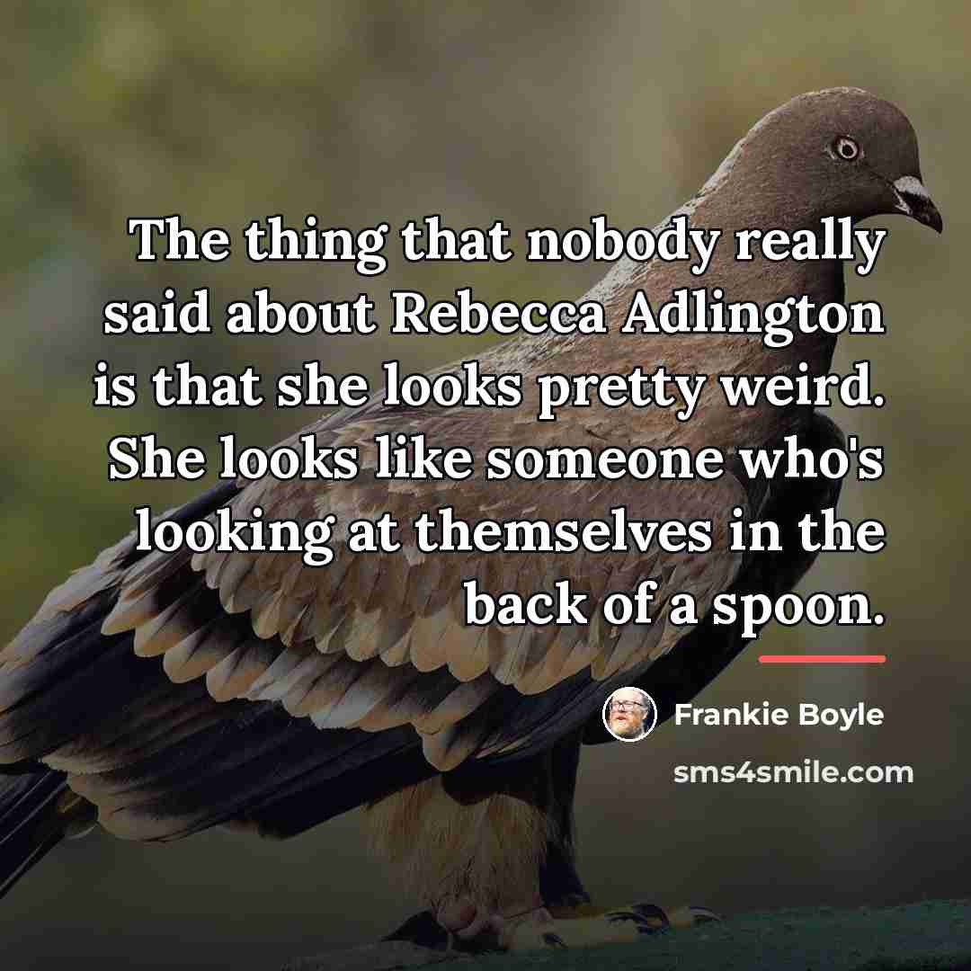 “The thing that nobody really said about Rebecca Adlington is…” quote by Frankie Boyle