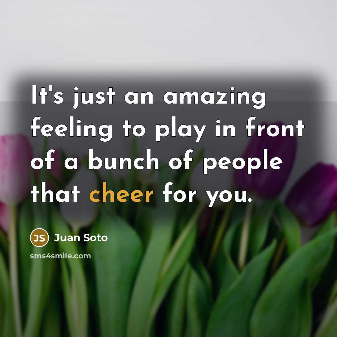 “It's just an amazing feeling to play in front of…” quote by Juan Soto