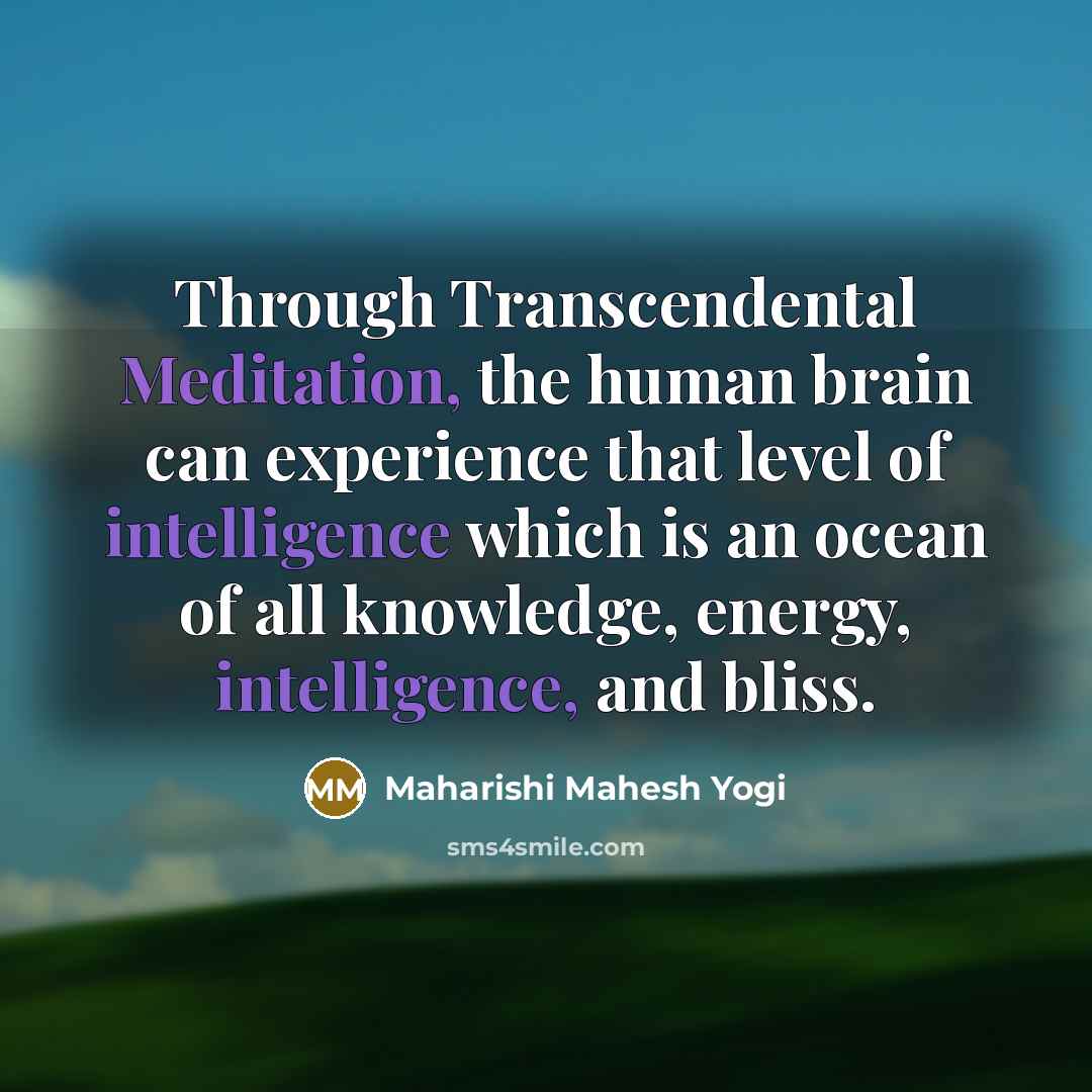 “Through Transcendental Meditation, the human brain can experience that level…” quote by Maharishi Mahesh Yogi
