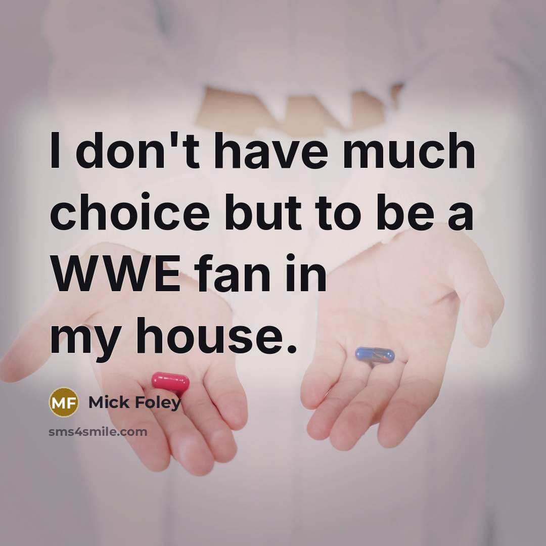 “I don't have much choice but to be a WWE…” quote by Mick Foley
