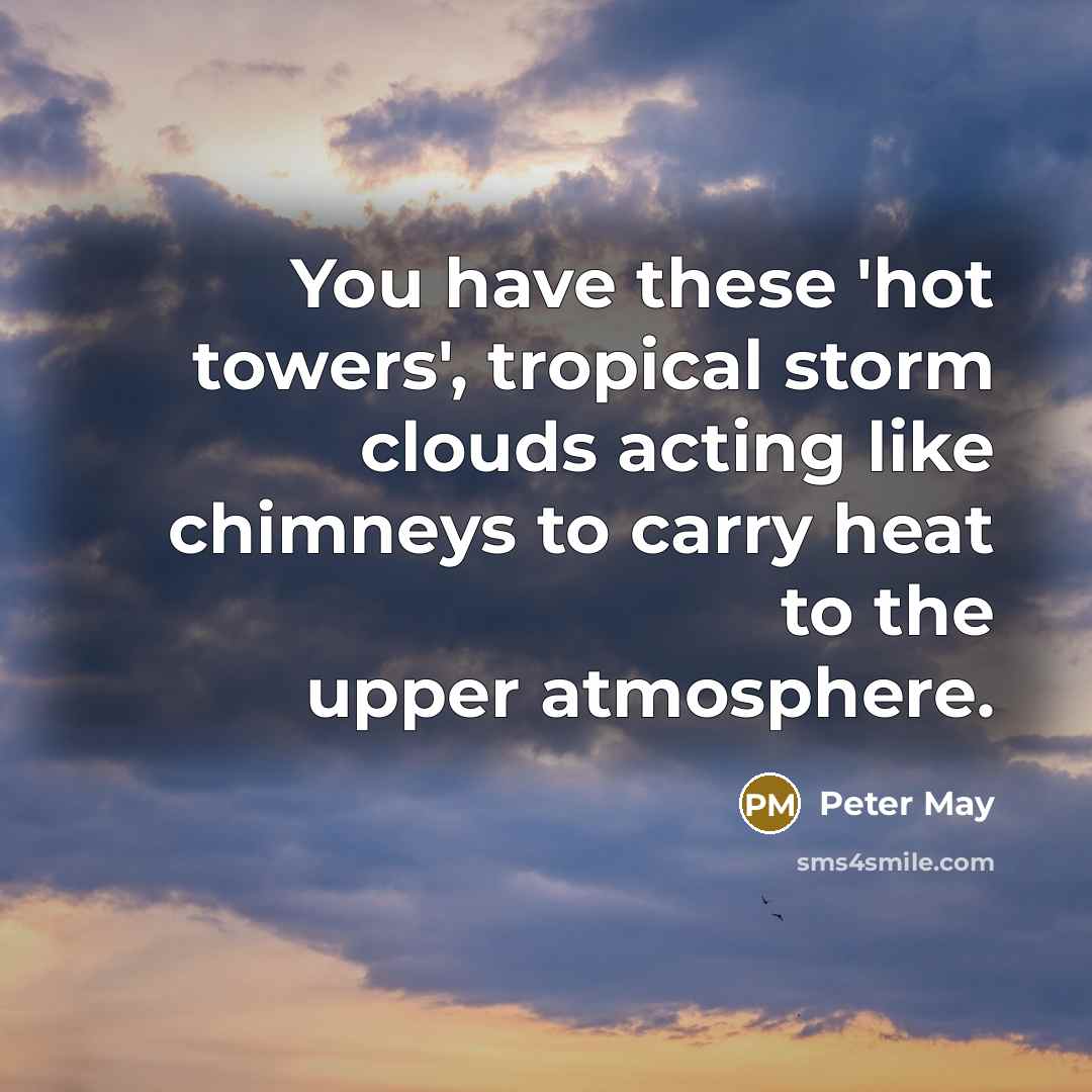 “You have these 'hot towers', tropical storm clouds acting like…” quote by Peter May