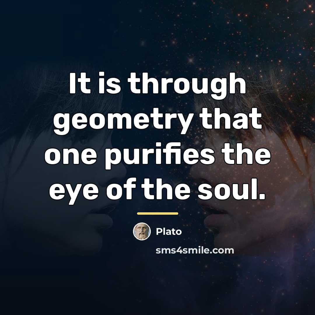 “It is through geometry that one purifies the eye of…” quote by Plato