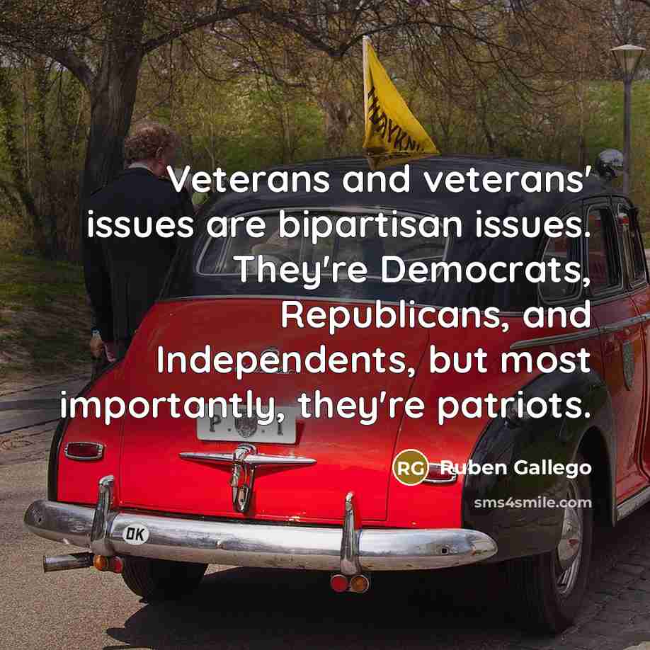 “Veterans and veterans' issues are bipartisan issues. They're Democrats, Republicans,…” quote by Ruben Gallego