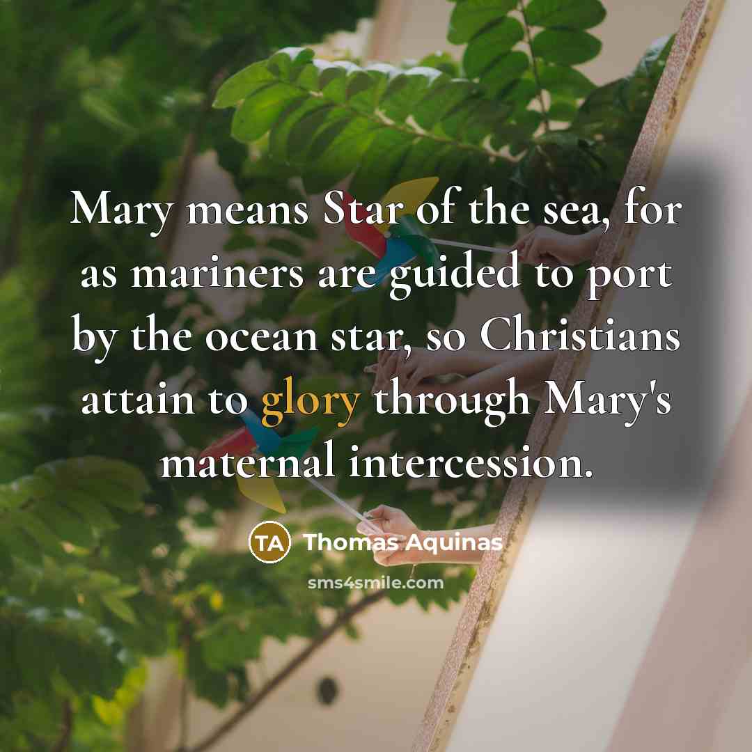 “Mary means Star of the sea, for as mariners are…” quote by Thomas Aquinas
