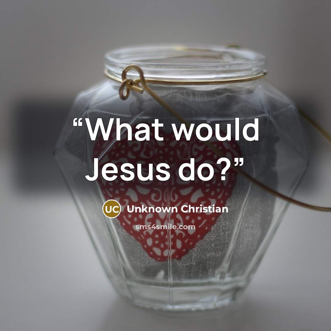 “What would Jesus do?” quote by Unknown Christian