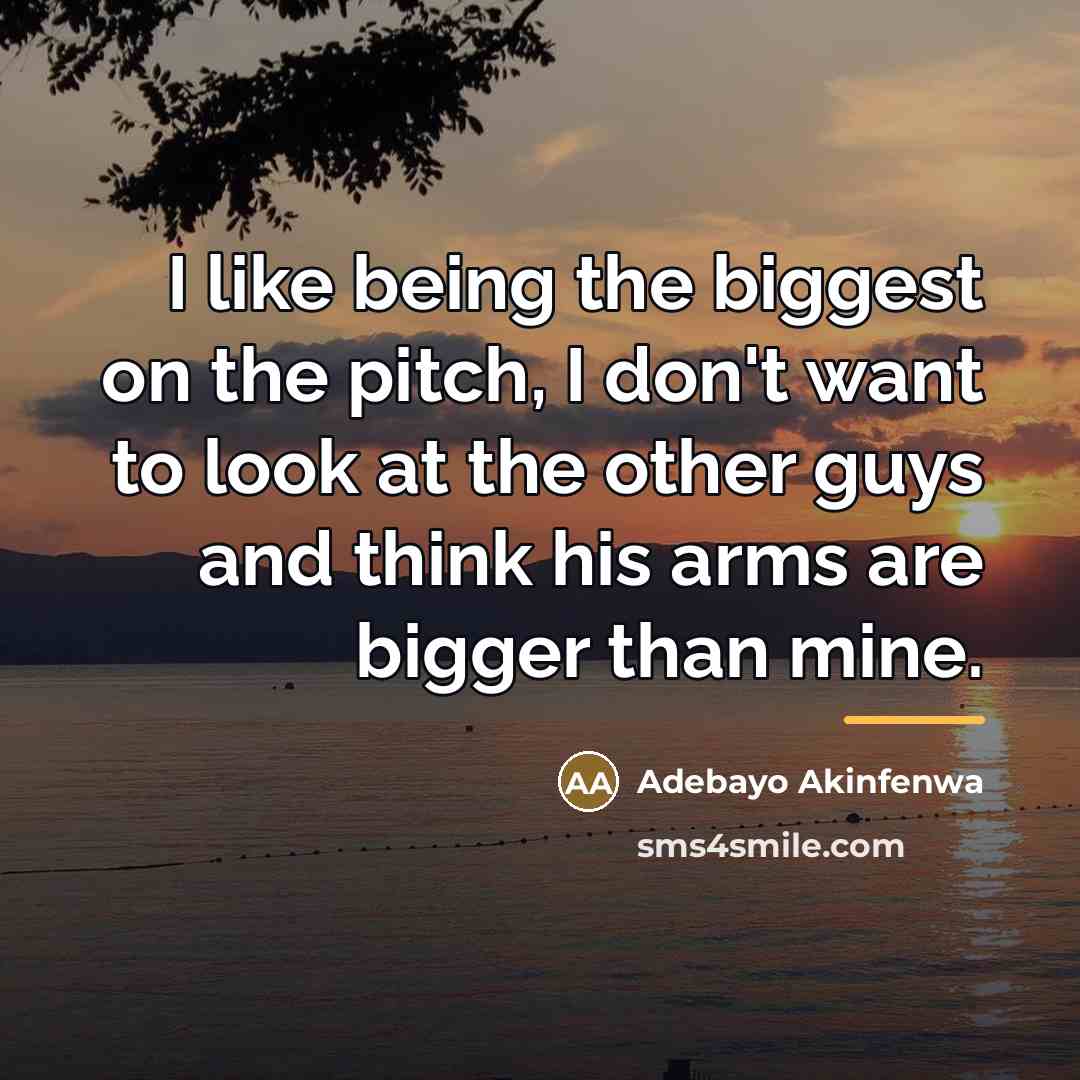 “I like being the biggest on the pitch, I don't…” quote by Adebayo Akinfenwa