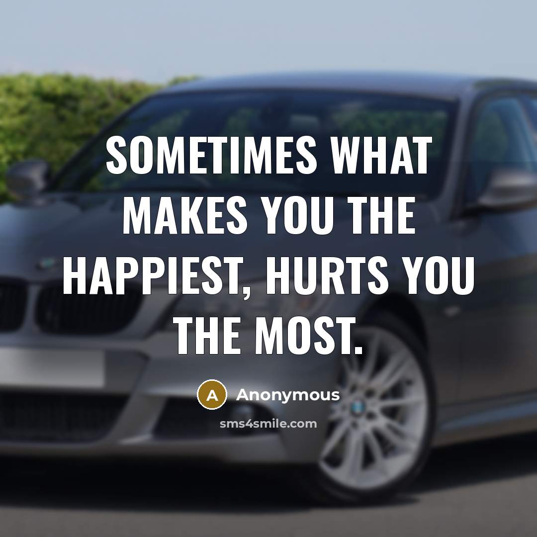 “Sometimes what Makes you the happiest, hurts you the most.…” quote by Anonymous