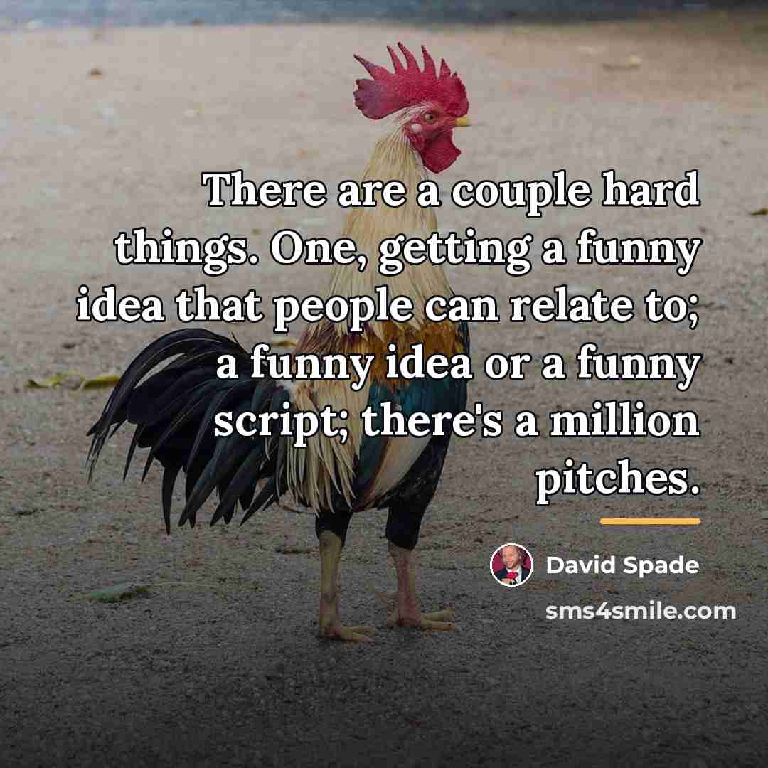 “There are a couple hard things. One, getting a funny…” quote by David Spade