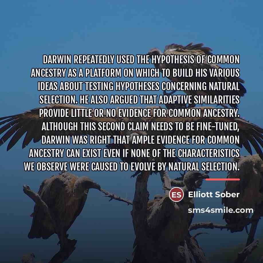 “Darwin repeatedly used the hypothesis of common ancestry as a…” quote by Elliott Sober