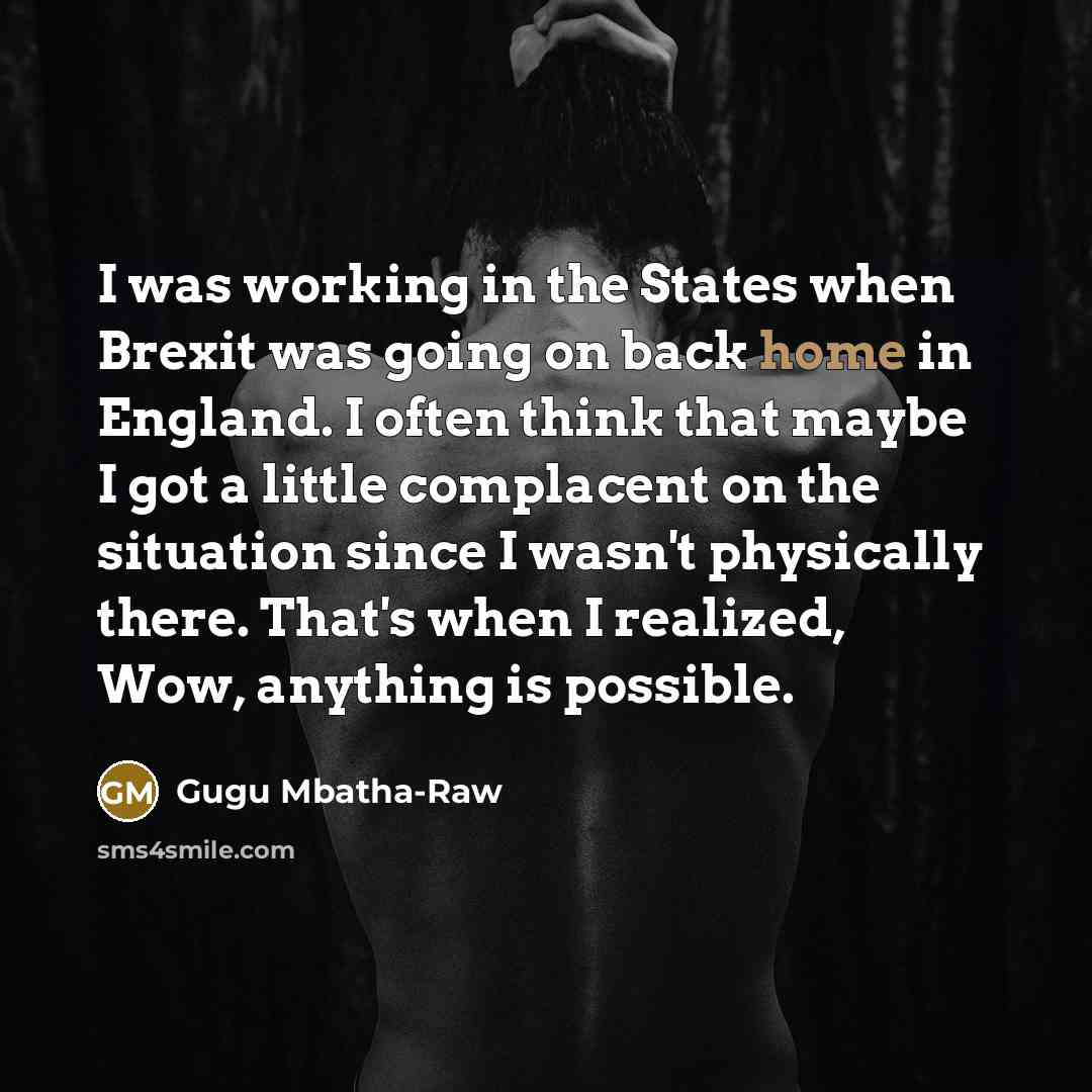 “I was working in the States when Brexit was going…” quote by Gugu Mbatha-Raw
