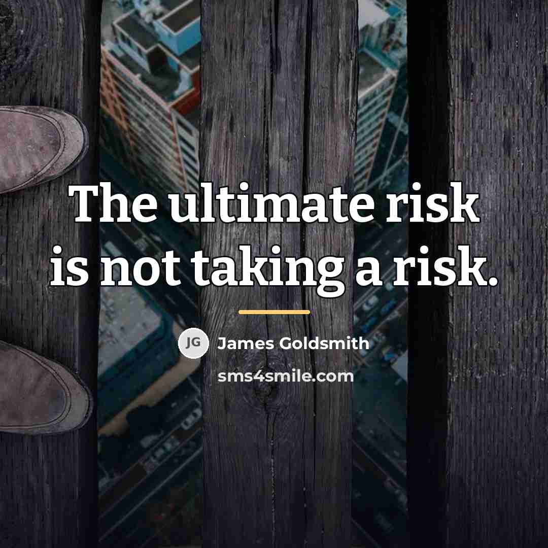“The ultimate risk is not taking a risk.…” quote by James Goldsmith