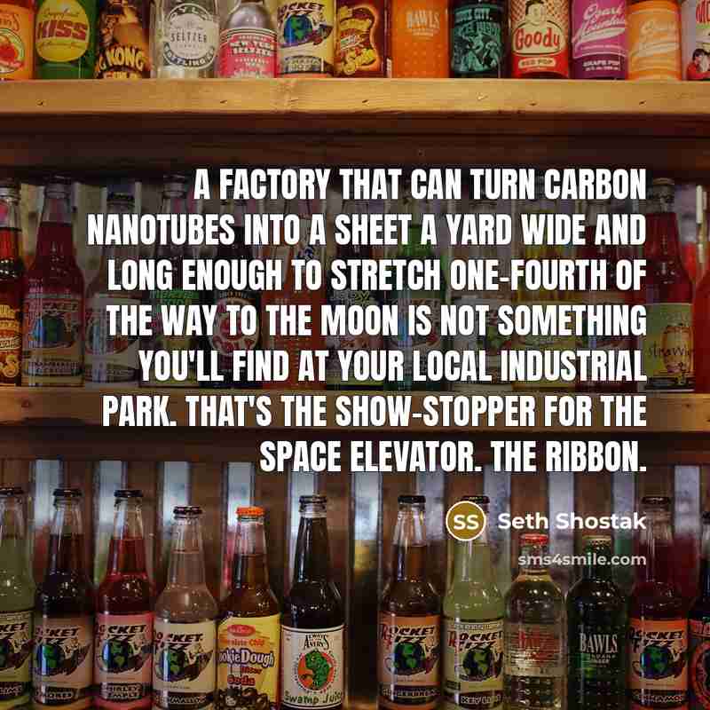 “A factory that can turn carbon nanotubes into a sheet…” quote by Seth Shostak