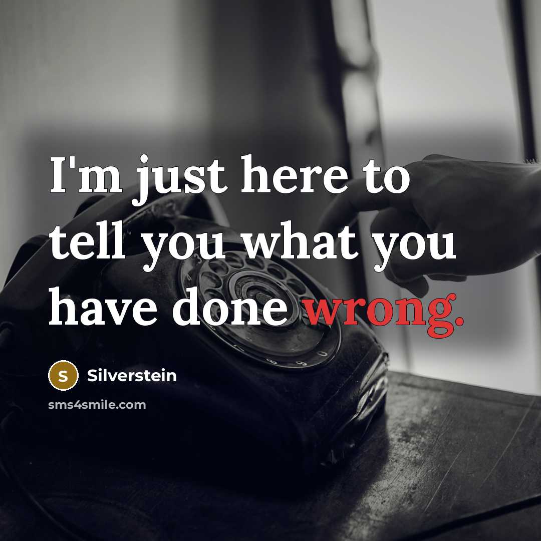 “I'm just here to tell you what you have done…” quote by Silverstein